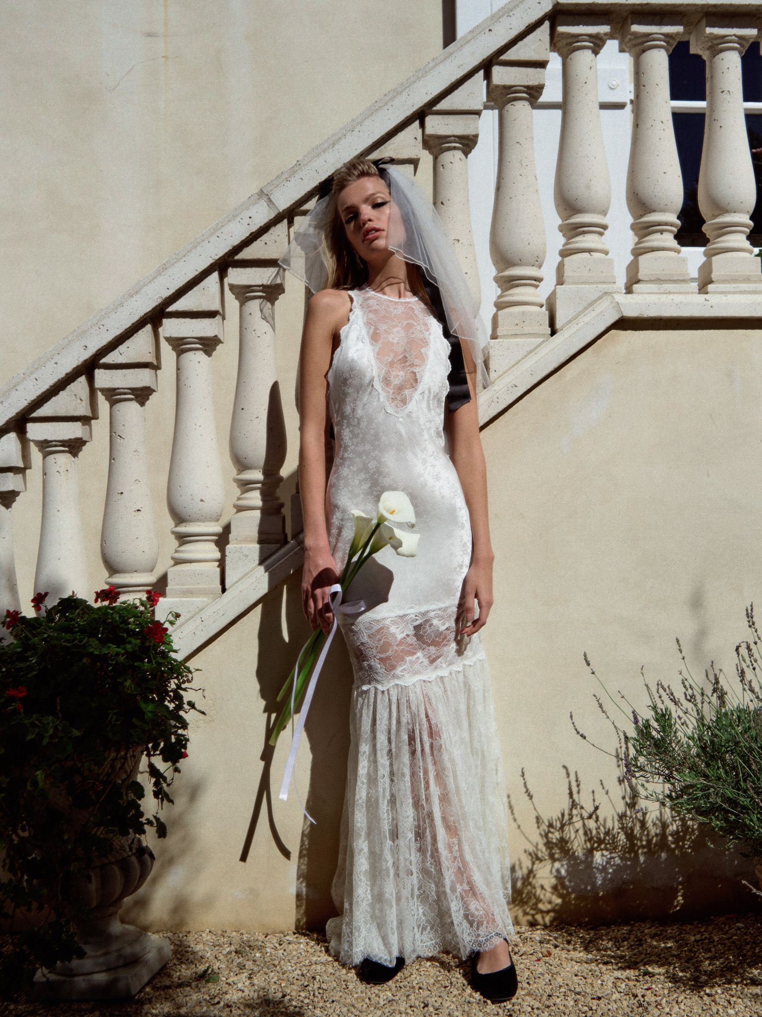 For Love and Lemons White Forever Bridal Veil Fall 2023 Bridal Collection | For Love & Lemons main image 4